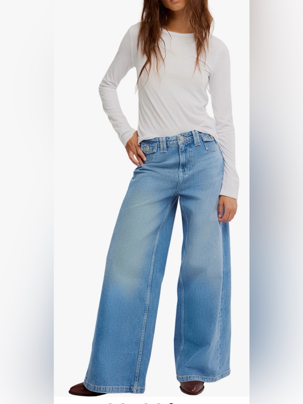 We The Free Light Blue Wide-Leg High-Rise Jeans